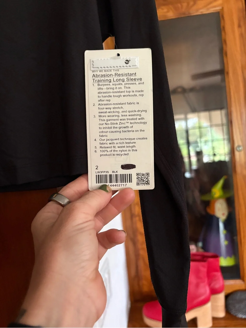 NWT Lululemon Abrasion Resistant Training Black Long Sleeve